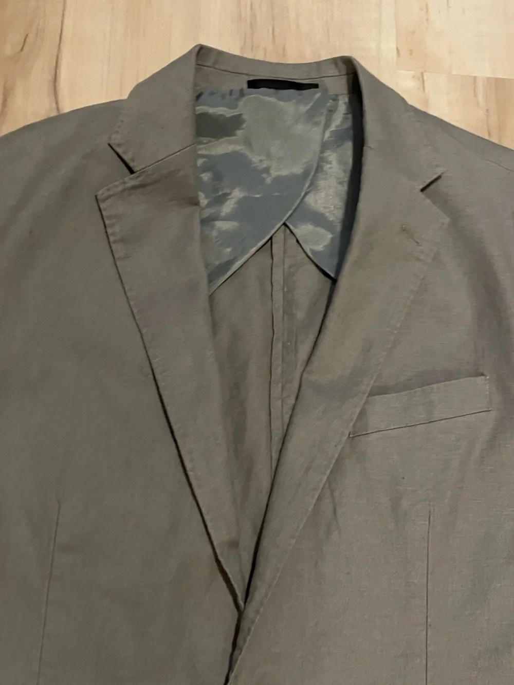 J Crew Men’s Slim Fit Suit Jacket Size Medium Gray Hemp Cotton Stretch